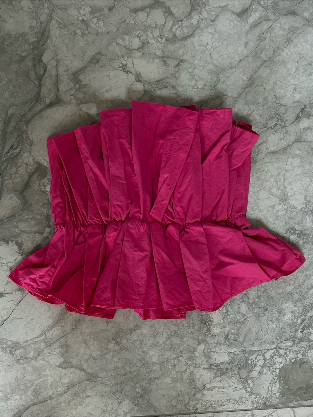 DO+BE Fuchsia Pleated Strapless Top